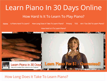 Tablet Screenshot of learnpianoin30days.org